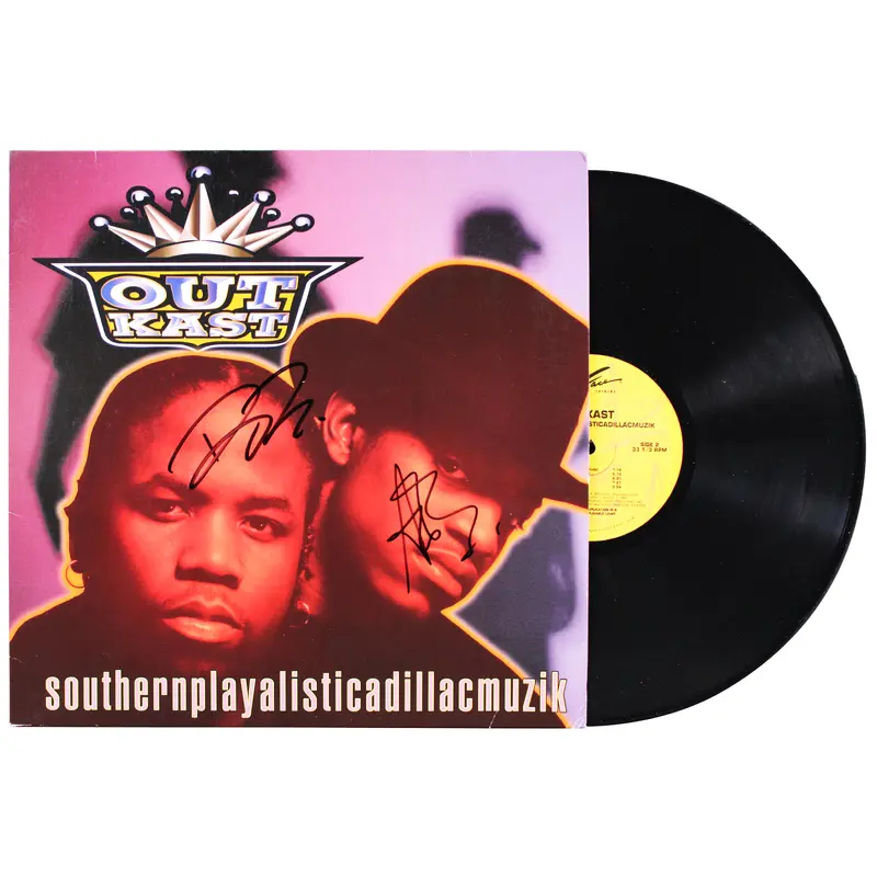 OutKast Andre 3000 & Big Boi Authentic Signed Album Cover W/ Vinyl BAS #BD05276