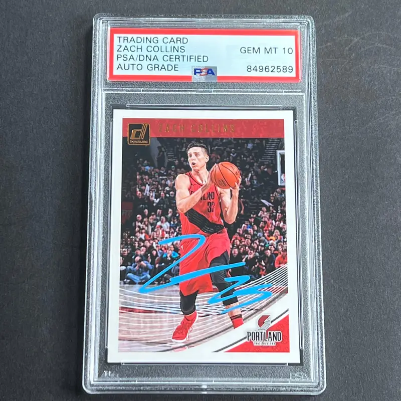 2018-19 Panini Donruss #31 ZACH COLLINS Signed Card AUTO Grade 10 PSA Slabbed Blazers