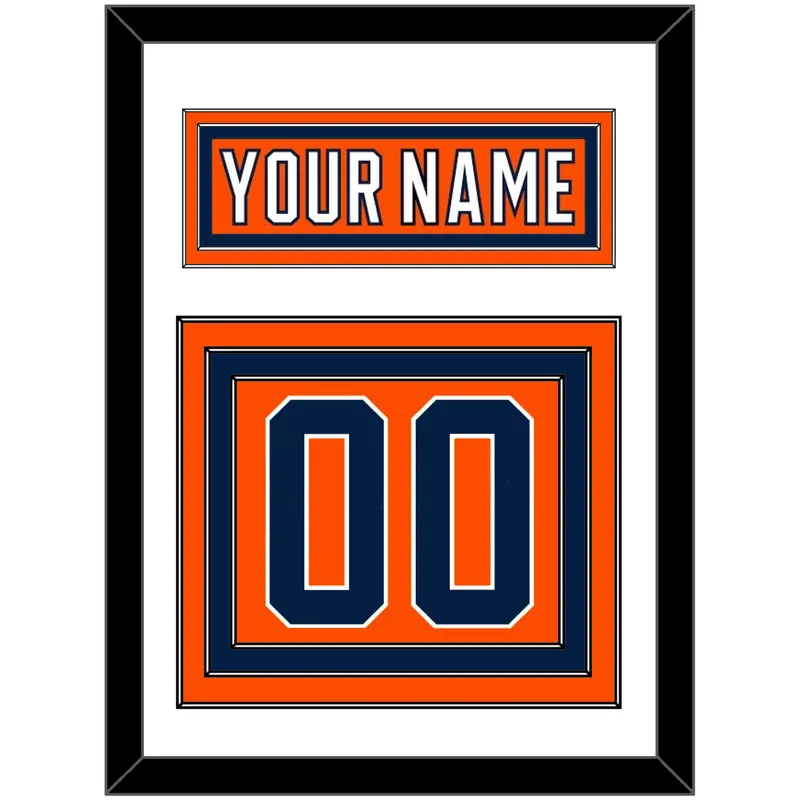 Edmonton Nameplate & Number (Back) - Home Orange (2017-2022) - Triple Mat 1