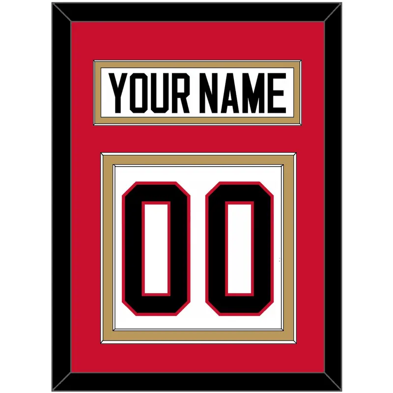 Ottawa Nameplate & Number (Back) - Home/Road White (1995-2007) - Double Mat 3