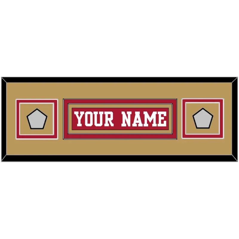 San Francisco Nameplate & 2 Super Bowl Patches - Home Red - Double Mat 14