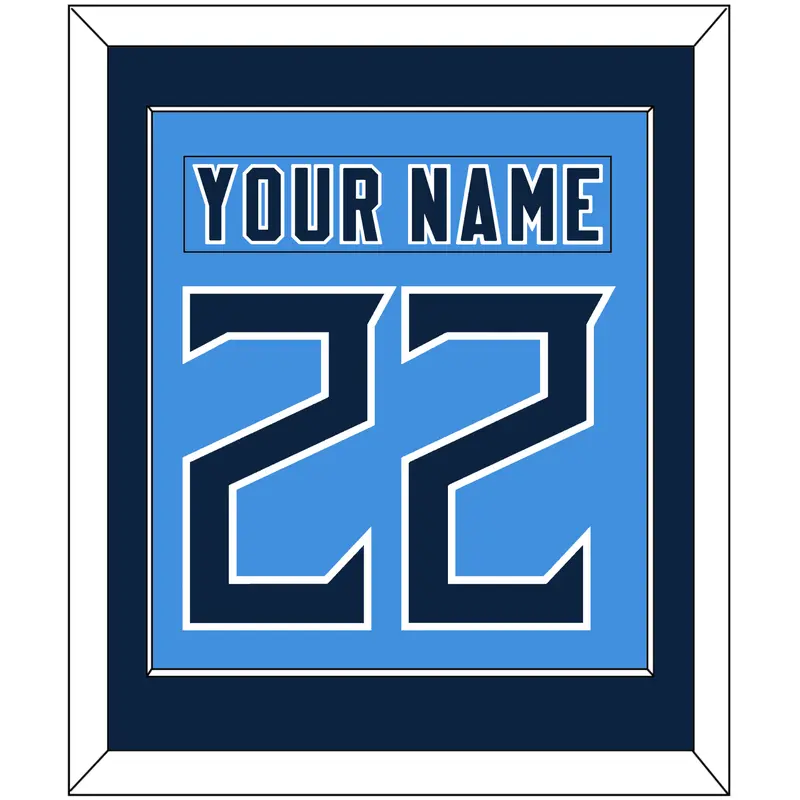 Tennessee Nameplate & Number (Back) Combined - Alternate Light Blue - Single Mat 2
