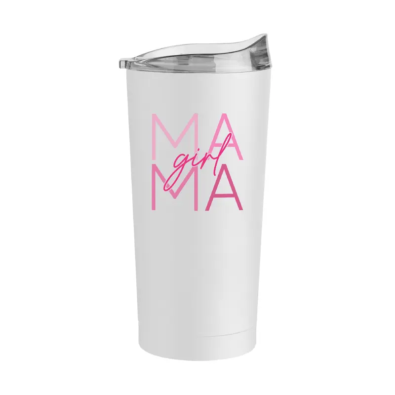 Mothers Day 20oz Girl Mama White Powder Coat Tumbler