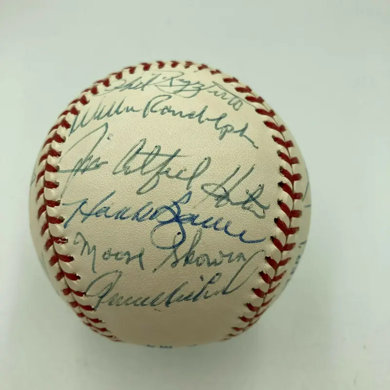 Whitey Ford Phil Rizzuto Catfish Hunter Yankees Legends Signed Baseball