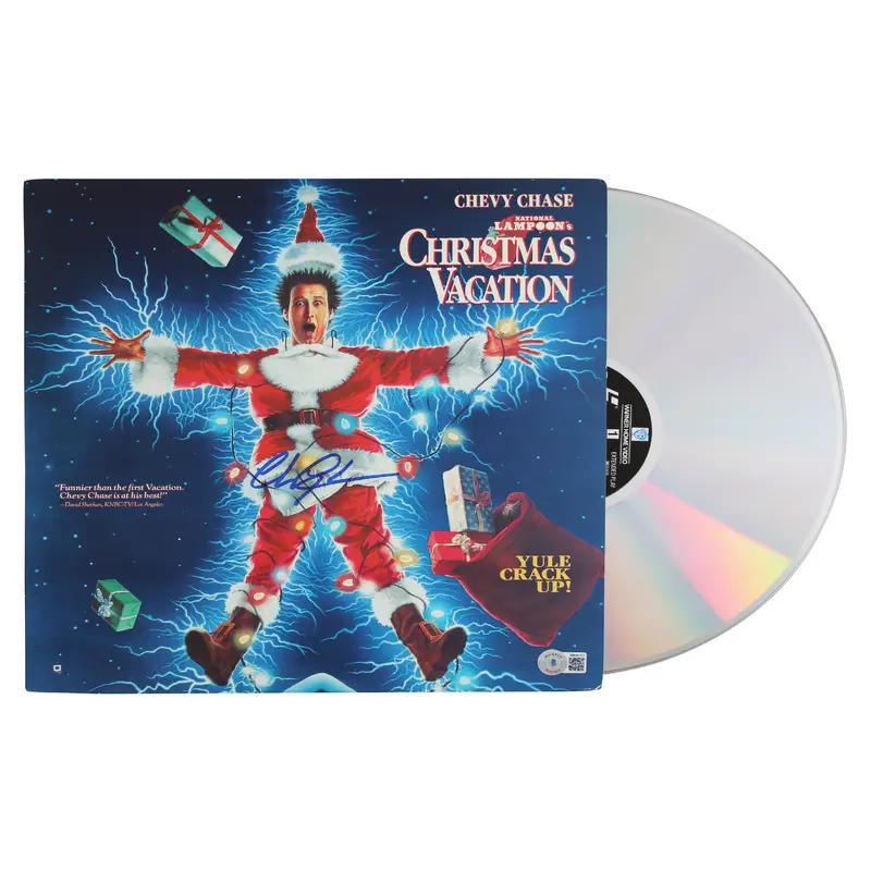 Chevy Chase Signed Christmas Vacation Laserdisc Cover W/Disk BAS Wit #WR44153