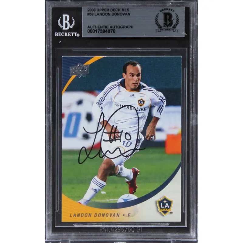 Landon Donovan Authentic Signed 2008 Upper Deck MLS #58 Card BAS Slabbed