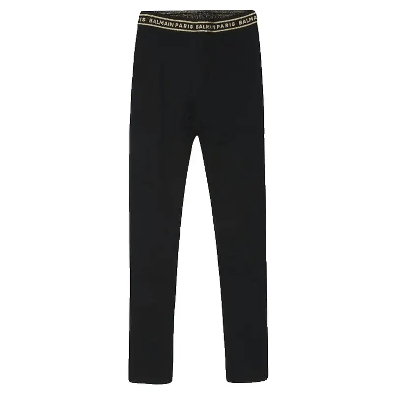 BALMAIN GIRLS LEGGINGS BLK BT6C20 930