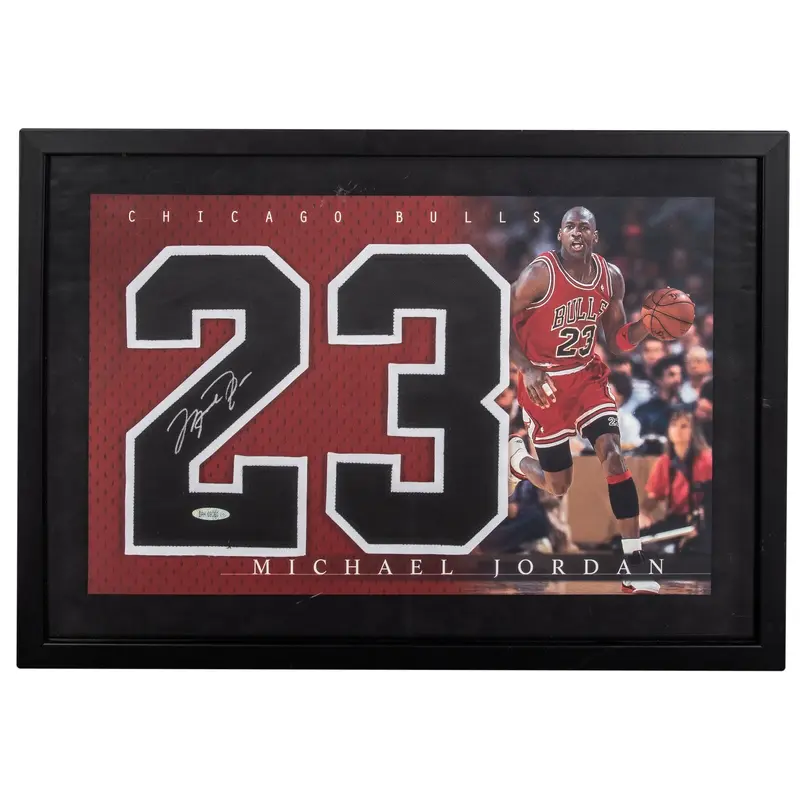 Michael Jordan Signed Jersey Numbers #23 Display Upper Deck UDA COA