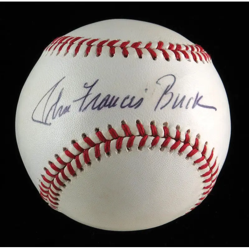 Rare Jack Buck John Francis Full Name Single Signed NL Baseball JSA COA