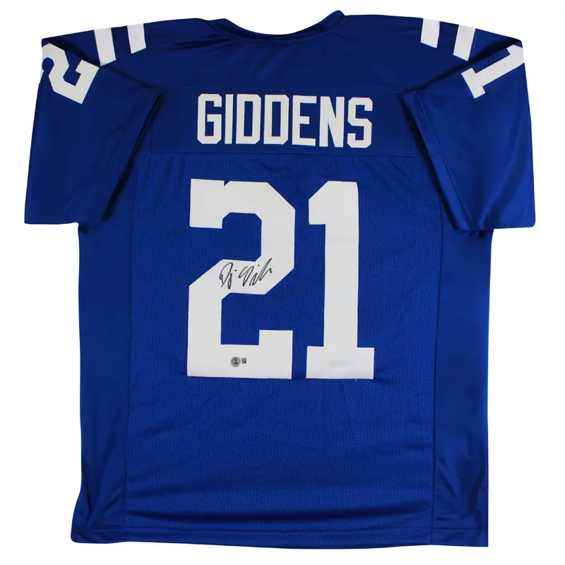 D.J. Giddens Authentic Signed Blue Pro Style Jersey Autographed BAS Witnessed