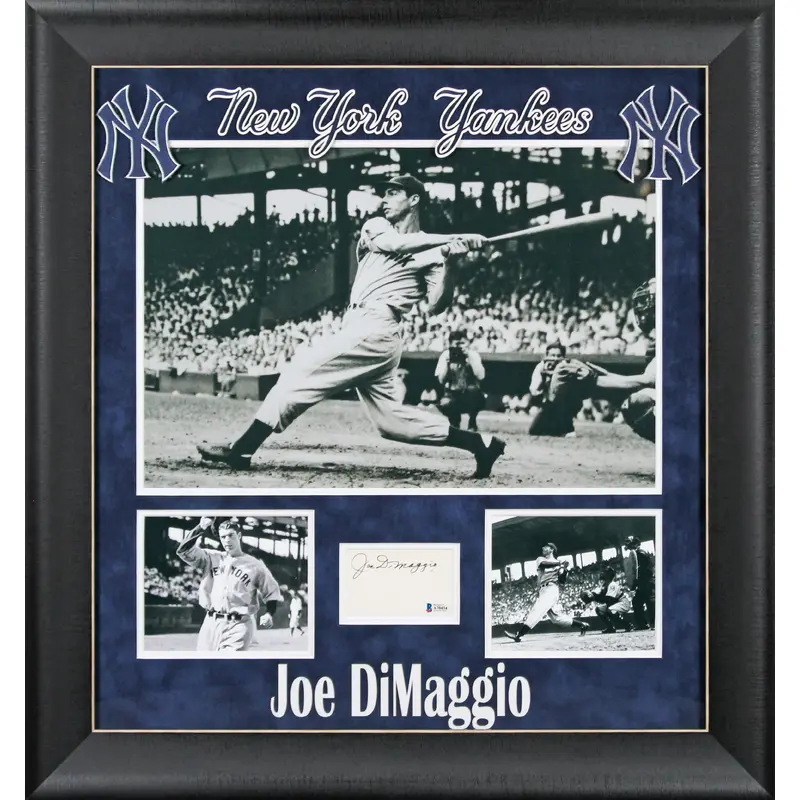 Yankees Joe DiMaggio Authentic Signed & Framed Index Card BAS #A70434