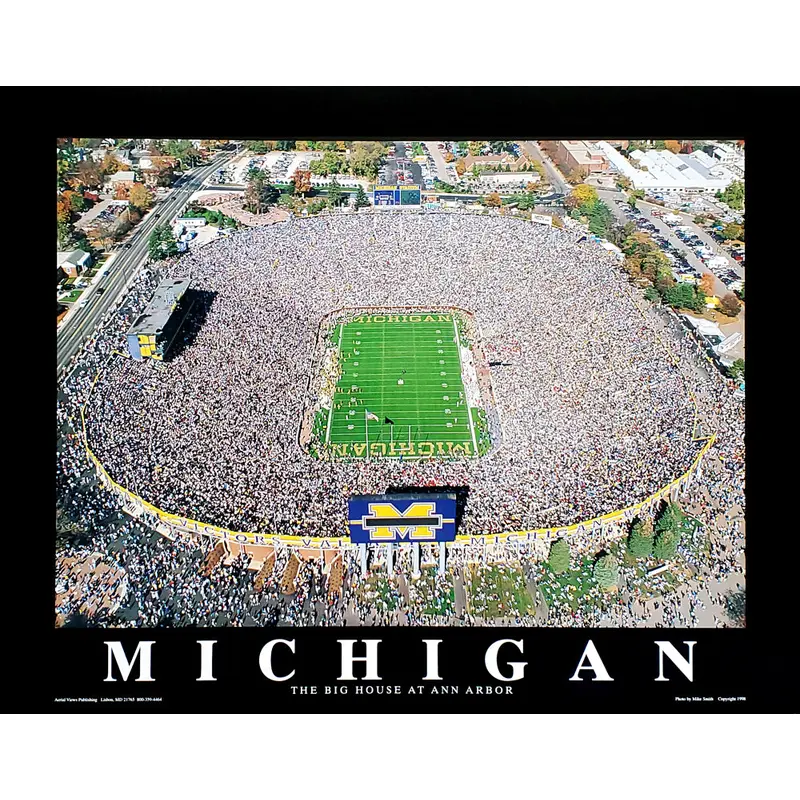 Michigan Stadium Wolverines Football Gameday Aerial 22x28 Poster - Aerial Views Inc.