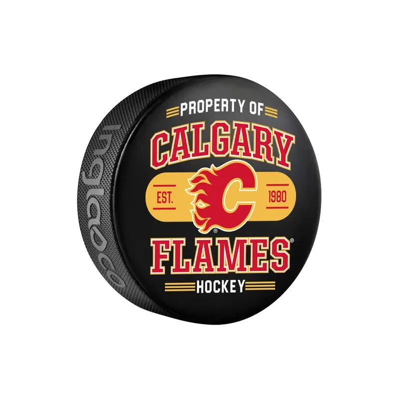 NHL Calgary Flames Property Of Souvenir Collector Hockey Puck