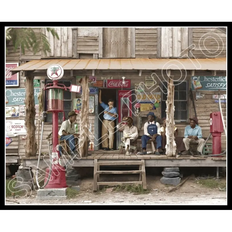 1939 Texaco Gas Station Colorized 8X10 Photo - Gordonton North Carolina - 3050