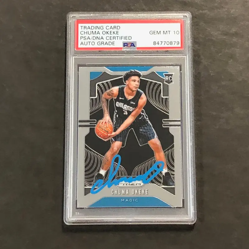 2019-20 Panini Prizm #262 Chuma Okeke Signed Card AUTO 10 PSA Slabbed Magic