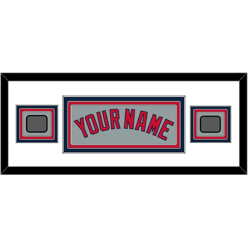 Boston Name & Two World Series Champions Patches - Road Gray - Triple Mat 4