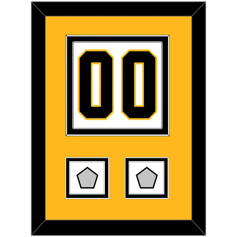 Pittsburgh Number (Back) & 2 Stanley Cup Finals Patches - Road White - Double Mat 4