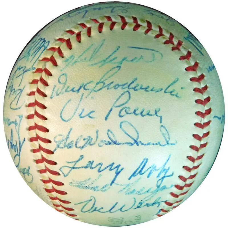 Beautiful 1958 Cleveland Indians Team Signed American League Baseball JSA COA