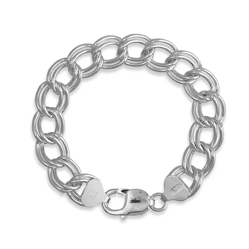 Sterling Silver 11.4MM Charm Bracelet