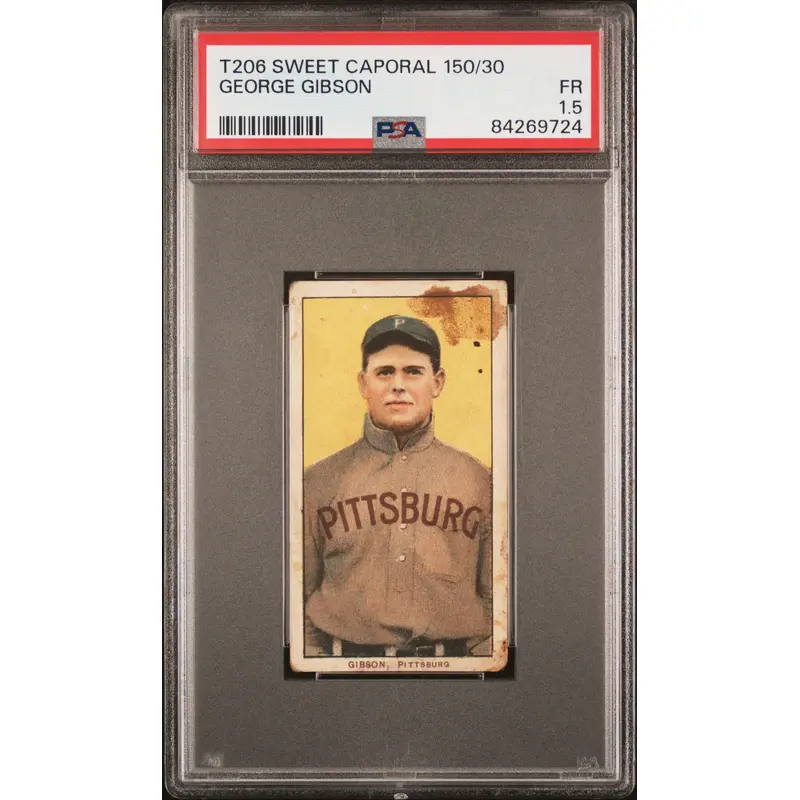 George Gibson 1909-11 T206 Sweet Caporal 150/30 PSA 1.5 Fair