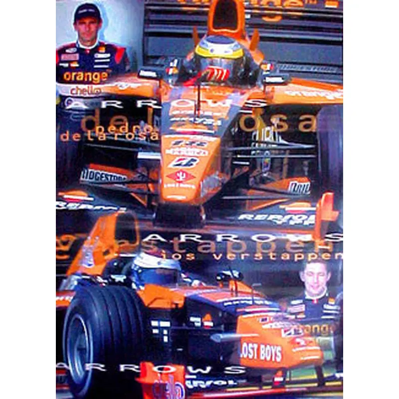 Formula 1 "Orange Arrows" (Jos Verstappen and Pedro de la Rosa) Poster - UK 2000