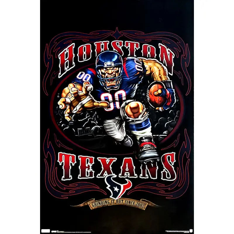 Houston Texans "Grinding it Out" NFL Theme Art Poster - Costacos Sports