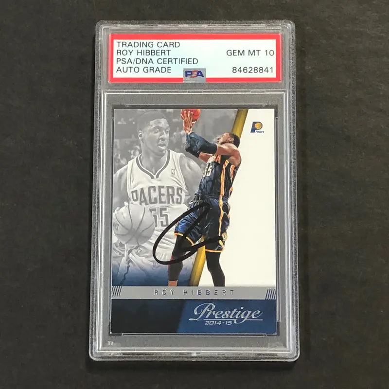 2014-15 Prestige Basketball #21 Roy Hibbert Signed Card AUTO 10 PSA Slabbed Pacers