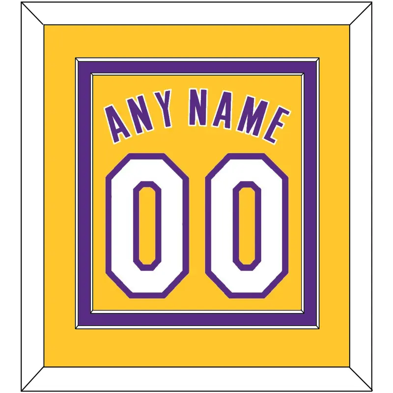 Los Angeles Name & Number - Home Yellow (1999-2018) - Double Mat 2