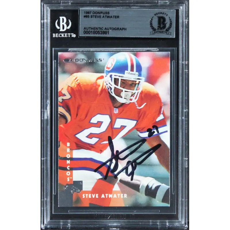 Broncos Steve Atwater Authentic Signed 1997 Donruss #85 Card BAS Slabbed