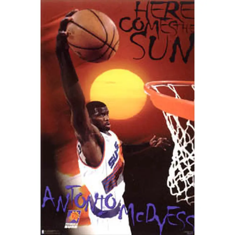 Antonio McDyess "Here Comes the Sun" Phoenix Suns NBA Action Poster - Costacos 1998