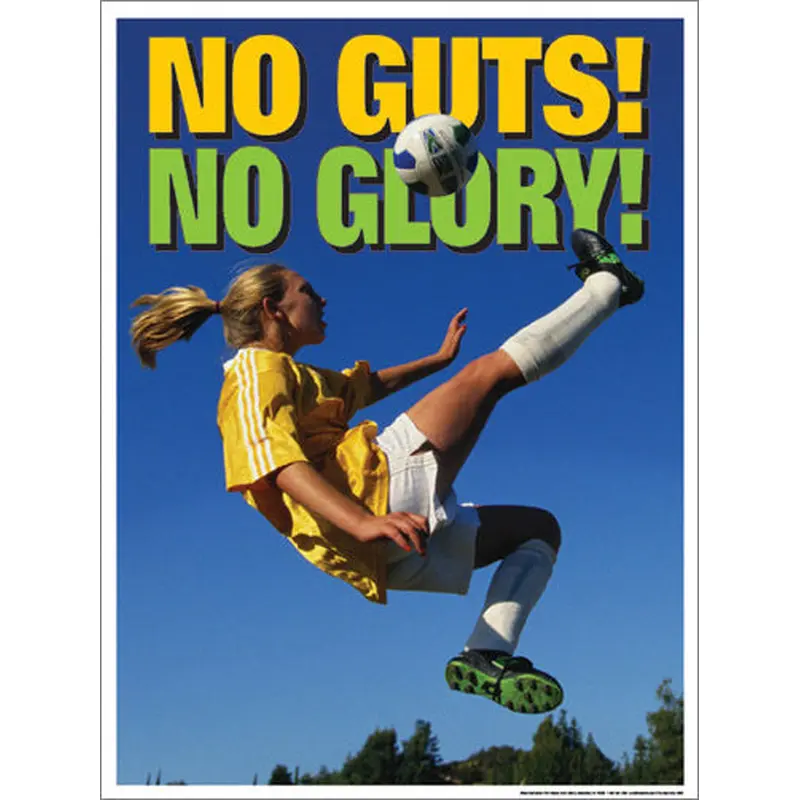 Soccer "No Guts! No Glory!" Motivational Poster - Fitnus Corp.