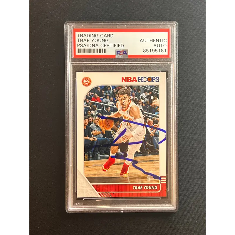 2018-19 Panini Hoops #1 Trae Young Signed Card AUTO PSA Slabbed RC Hawks
