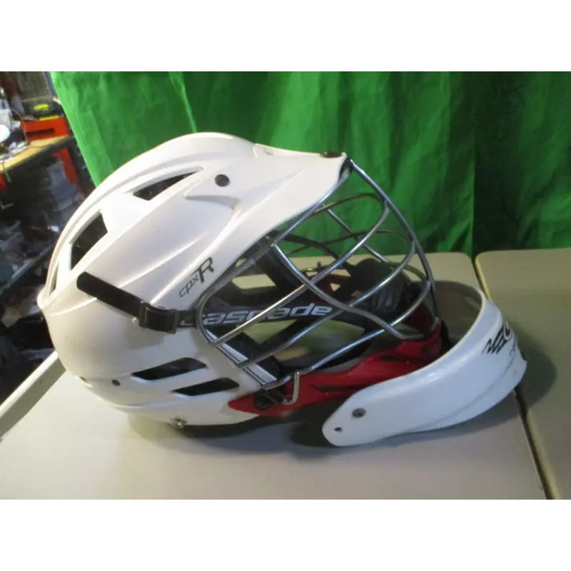 Used Cascade CPXR Adjustable Lacrosse Helmet w/ Goalie Throat Guard