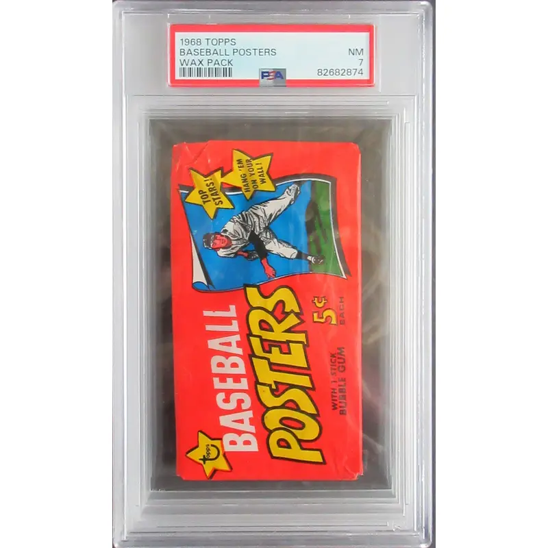 1968 Topps Baseball Posters Unopened Wax Pack PSA 7 *2874