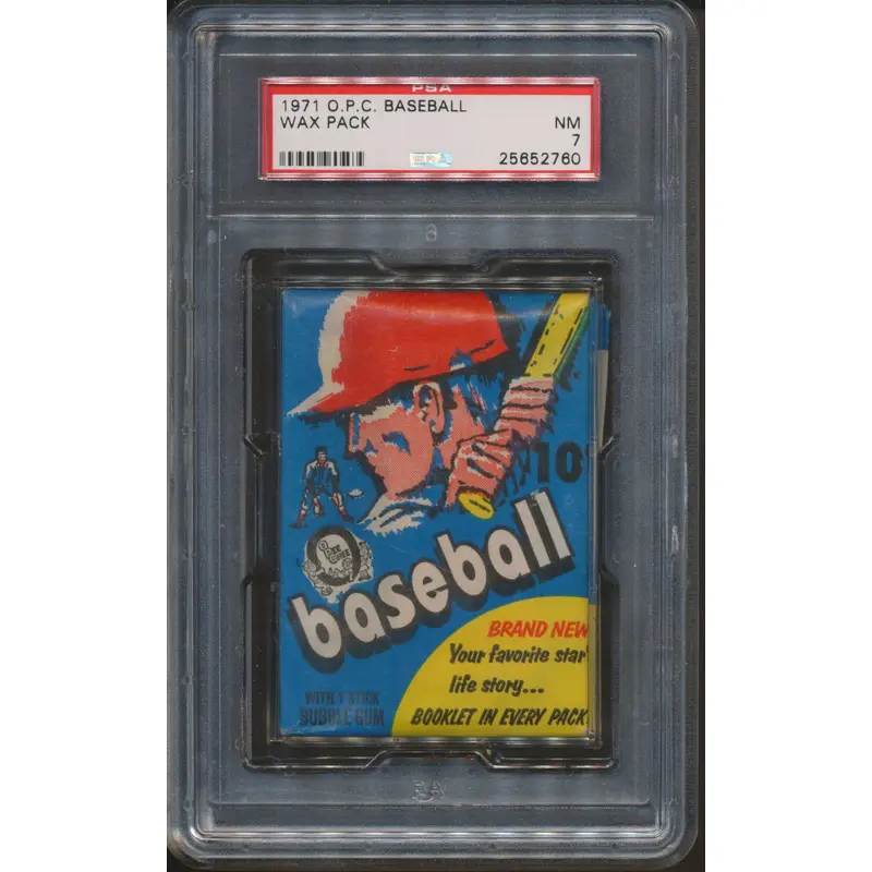 1971 OPC O-Pee-Chee Baseball Unopened Wax Pack PSA 7