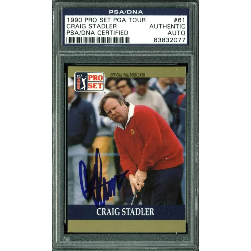 Craig Stadler Authentic Signed Card 1990 Pro Set PGA Tour #61 PSA/DNA Slabbed