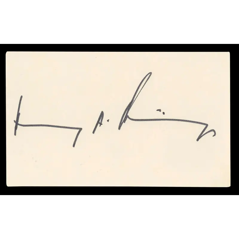 Henry Kissinger Authentic Signed 3x5 Index Card Autographed BAS #BL98487