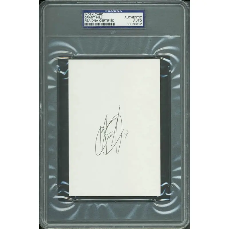 Pistons Grant Hill Authentic Signed 4X6 Index Card Autographed PSA/DNA Slabbed