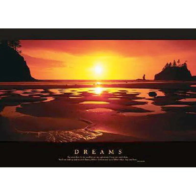 Ocean Sunset at Low Tide "Dreams" Motivational Poster - Pyramid 2004