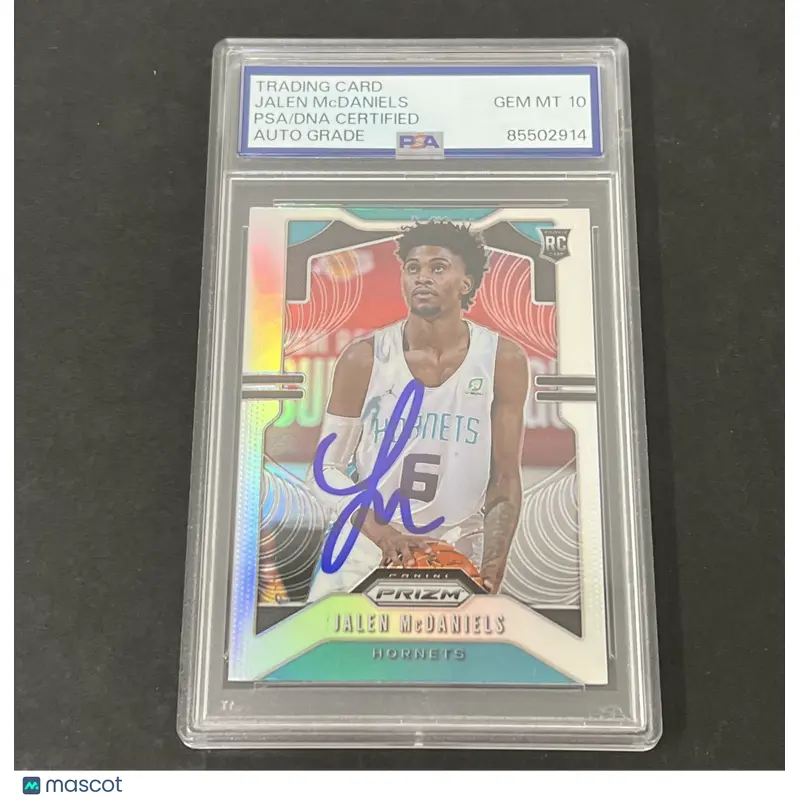 2019-20 Panini Silver Prizm #297 Jalen McDaniels signed card PSA Auto 10