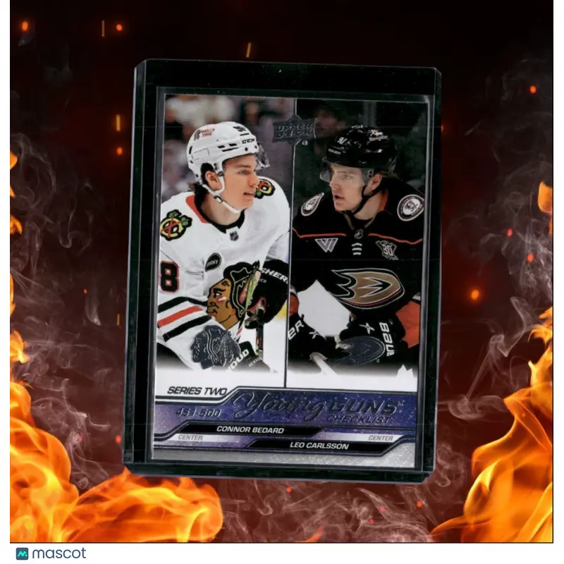 2023-24 Upper Deck Connor Bedard / Leo Carlsson Young Guns Checklist Rookie #500