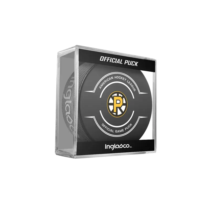 AHL Providence Bruins 2024-25 Official Game Hockey Puck In Cube