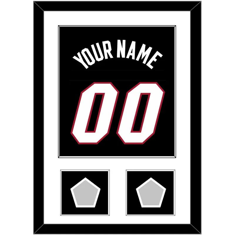 Miami Name & Number With 2 Finals Patches - Road Black (1999-2008) - Single Mat 1