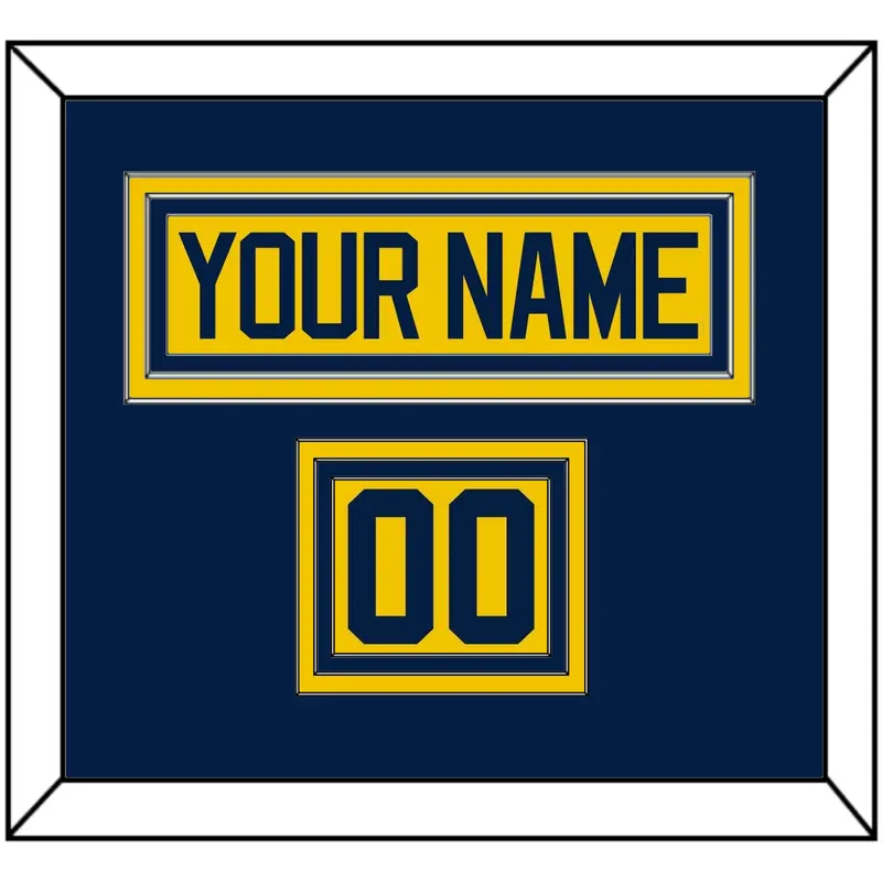 Michigan Hockey Nameplate & Number (Shoulder) - Alternate Maize - Triple Mat 3