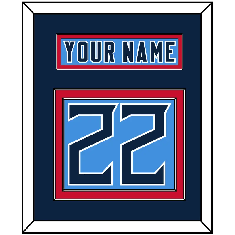 Tennessee Nameplate & Number (Back) - Alternate Light Blue - Double Mat 2