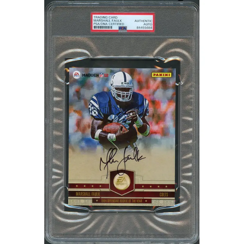 MARSHALL FAULK Signed Panini Madden 12 Card PSA Slabbed Auto
