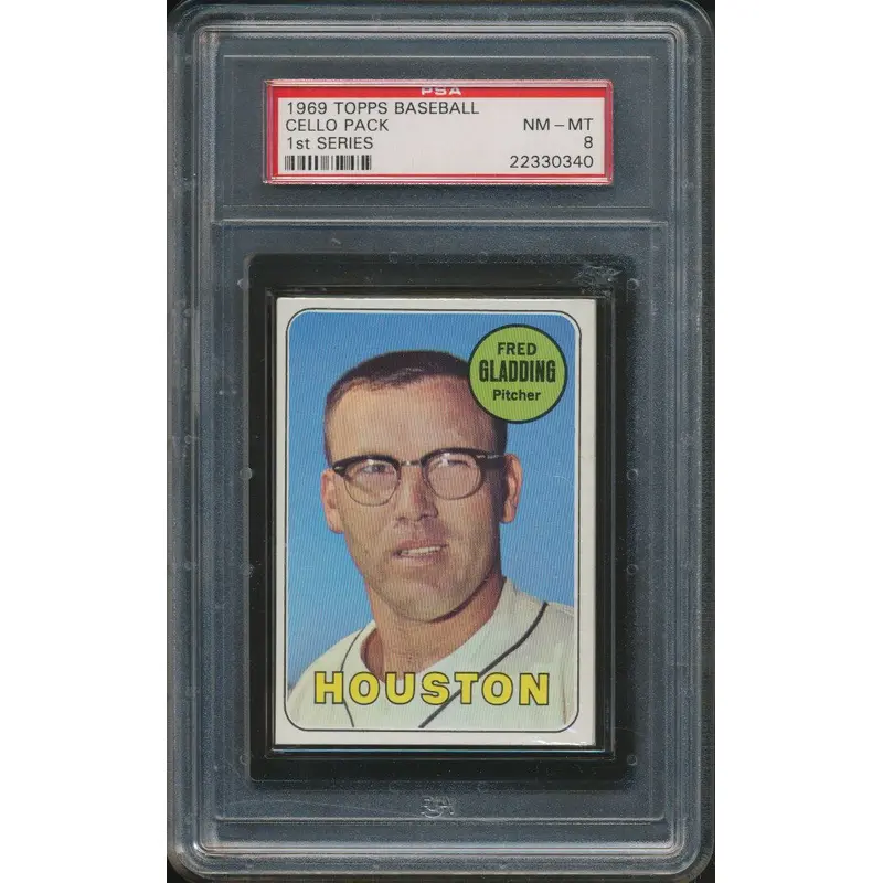 1969 Topps Baseball Unopened 1st Series Cello Pack PSA 8