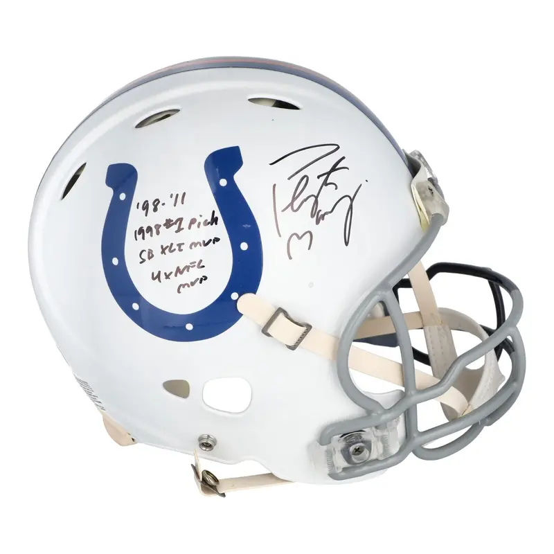 Peyton Manning Signed Indianapolis Colts Denver Broncos STAT Helmet Fanatics