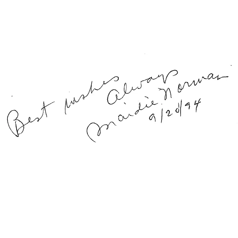 Maidie Norman What Ever Happened to Baby Jane Signed 3x5 Index Card BAS #BL96246