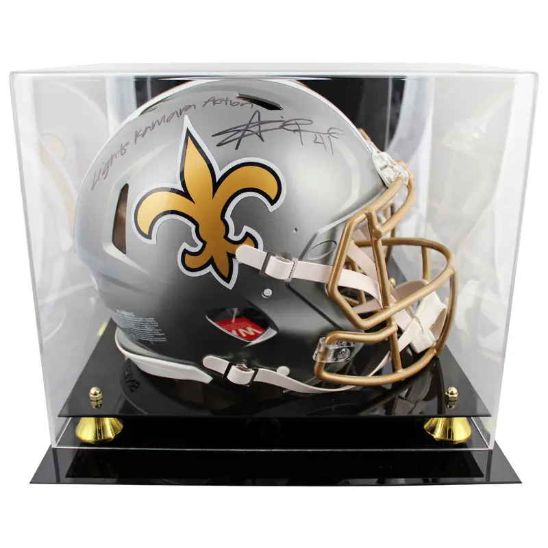 Saints Alvin Kamara "LKA" Signed Flash F/S Speed Proline Helmet W/ Case BAS Wit